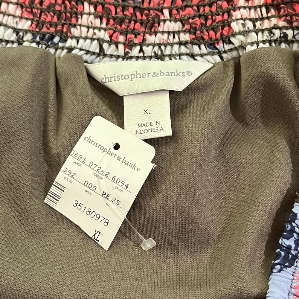 Christopher & Banks Skirt Women XL Multicolor Border Print Flowy Boho 1333 - Picture 4 of 8